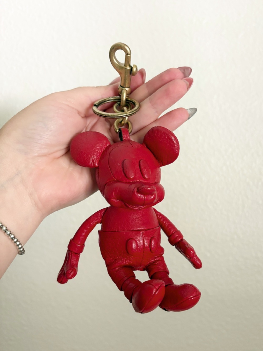 Coach Red Leather Mickey Bag Charm
